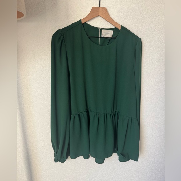 POMANDER PLACE Hunter Green Carlota Peplum Blouse - XXL - Picture 4 of 9